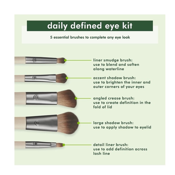 EcoTools 6 pc Makeup Brush Set NEW Full Size Brushes Eco friendly Clean Beauty - Picture 2 of 6